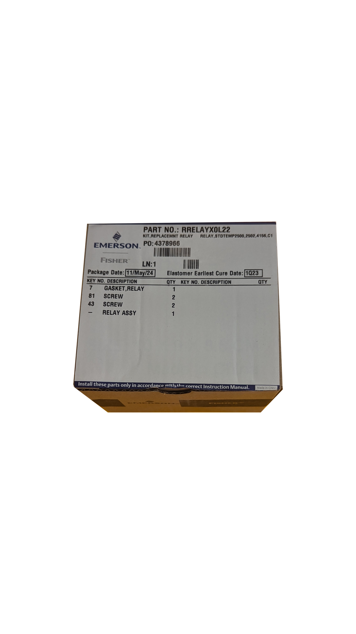 RRELAYX0H22 - Relay, High-Temp, for C1P Pneumatic Controller, Fisher